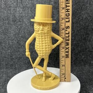 Vintage Planters Nuts Mr Peanut Coin Bank TAN Plastic Collectible Figurine USA